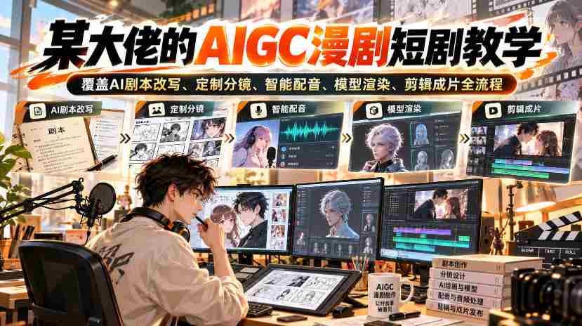 某大佬的AIGC漫剧短剧教学，覆盖AI剧本改写、定制分镜、智能配音、模型渲染、剪辑成片全流程-任任的小木屋 - 热点知汇