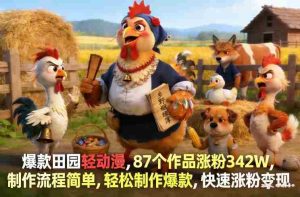 爆款田园轻动漫，87个作品涨粉342W，制作流程简单，轻松制作爆款，快速涨粉变现-任任的小木屋 - 热点知汇