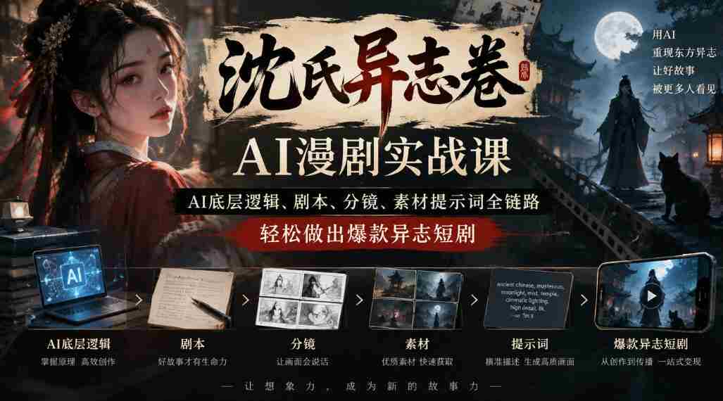 沈家奇谈AI奇志剧制作秘籍：从AI原理到剧本、分镜，一网打尽爆款短剧技巧-任任的小木屋 - 热点知汇