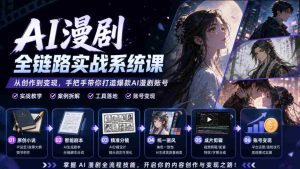 AI漫剧全链路实战系统课|原创小说、智能剧本、精准分镜、统一画风、成片剪辑、账号变现实操教学-任任的小木屋 - 热点知汇
