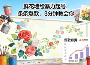 鲜花墙绘暴力起号,条条爆款,3分钟教会你-任任的小木屋 - 热点知汇