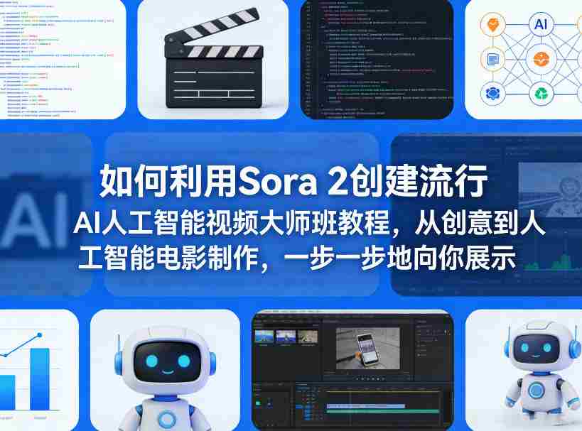 如何利用Sora 2创建流行AI人工智能视频大师班教程，从创意到人工智能电影制作，一步一步地向你展示-任任的小木屋 - 热点知汇