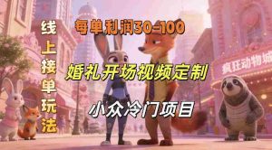 小众婚礼赛道,婚礼开场视频及请柬定制,线上接单玩法,小众冷门项目,一单几十米纯收益-任任的小木屋 - 热点知汇