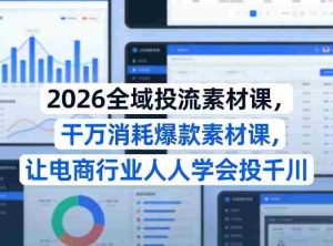 2026全域投流素材课,干万消耗爆款素材课,让电商行业人人学会投千川-任任的小木屋 - 热点知汇