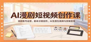 探索AI赋能的漫剧短视频秘籍：打造热门账号，剧本与分镜艺术，智能生成图视频剪辑赚钱之道-任任的小木屋 - 热点知汇