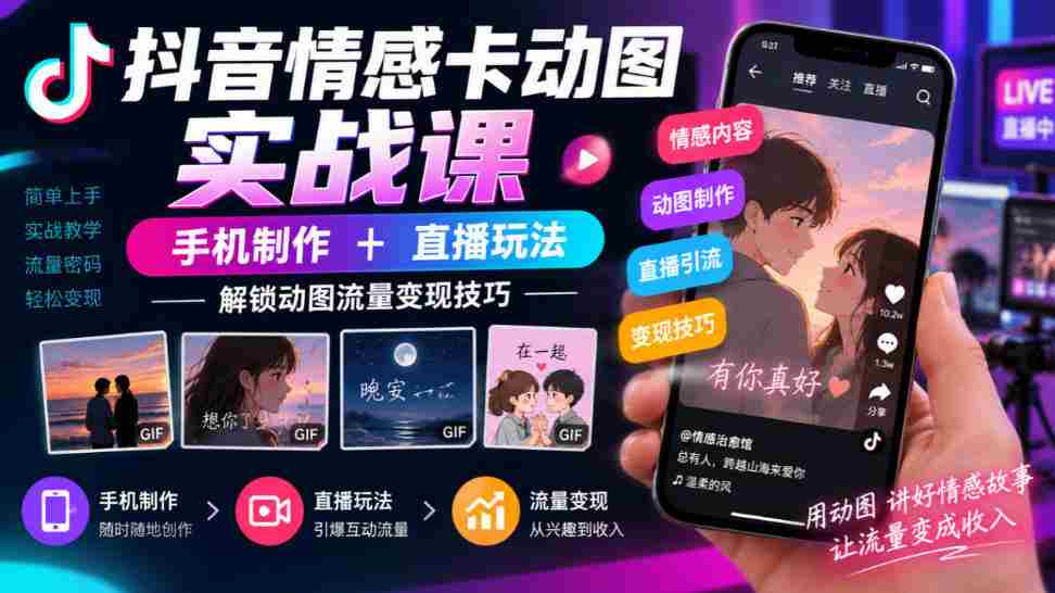 揭秘抖音情感动图制作与直播营销之道，手机操作轻松实现流量变现-任任的小木屋 - 热点知汇
