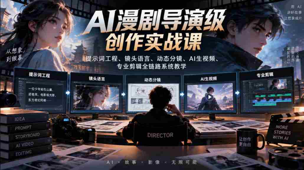AI漫剧导演级创作实战课｜提示词工程、镜头语言、动态分镜、AI生视频、专业剪辑全链路系统教学-任任的小木屋 - 热点知汇