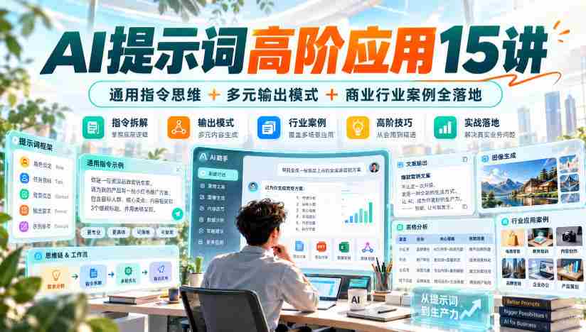 AI提示词高阶应用15讲｜通用指令思维+多元输出模式+商业行业案例全落地-任任的小木屋 - 热点知汇