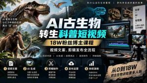揭秘AI古生物复活奇观：18万粉丝博主教你短视频制作全技巧-任任的小木屋 - 热点知汇