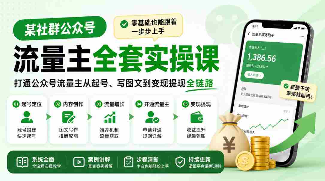 轻松掌握公众号流量主全流程，新手也能轻松入门，从账号注册到图文创作，再到盈利提现，一站式实操教程！-任任的小木屋 - 热点知汇