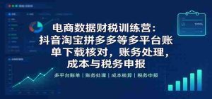 抖音、淘宝、拼多多等电商平台财税实战班:全方位学习账单下载核对、账务处理及成本税务申报技巧-任任的小木屋 - 热点知汇