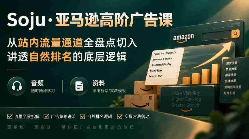 揭秘亚马逊广告进阶策略：深度解析站内流量秘径，揭示自然排名核心原理（直播+音频+学习资料）-任任的小木屋 - 热点知汇