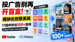 告别广告盲盒时代！一应俱全的模块化创意平台，17项组件助您瞬间打造百款风格（适用于YouTube与Meta平台）【独家双语呈现-任任的小木屋 - 热点知汇