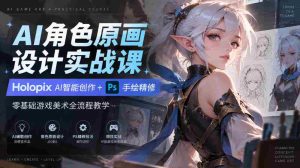 AI角色原画设计实战课|Holopix AI智能创作+PS手绘精修,零基础游戏美术全流程教学-任任的小木屋 - 热点知汇