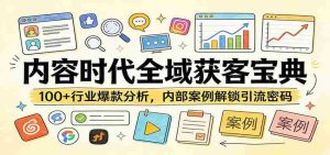 内容时代全域获客宝典:100+行业爆款分析,内部案例解锁引流密码-任任的小木屋 - 热点知汇