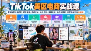 TikTok美区电商实战课，覆盖账号注册起号、开店发货、选品方法、达人合作、直播投流、独立站搭建、外贸私域引流全模块-任任的小木屋 - 热点知汇
