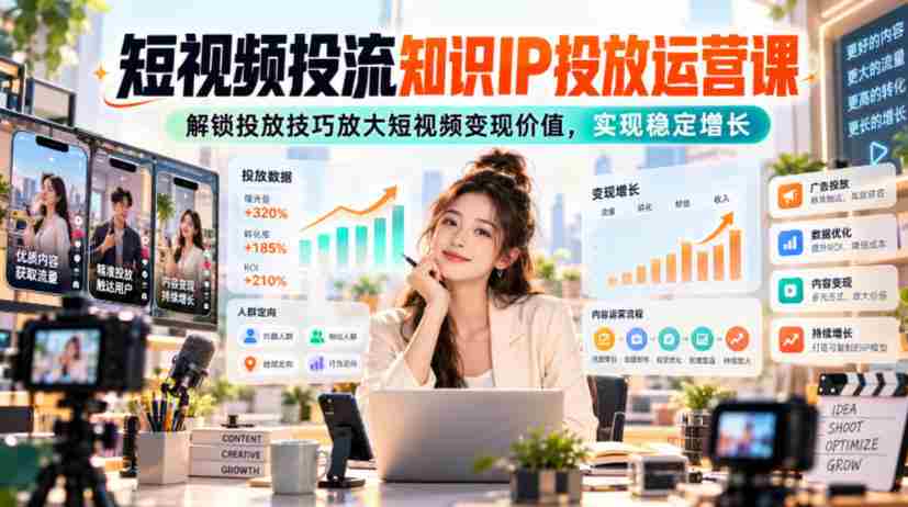短视频流量运营秘籍：掌握投放策略，提升变现效能，助力持续增收-任任的小木屋 - 热点知汇