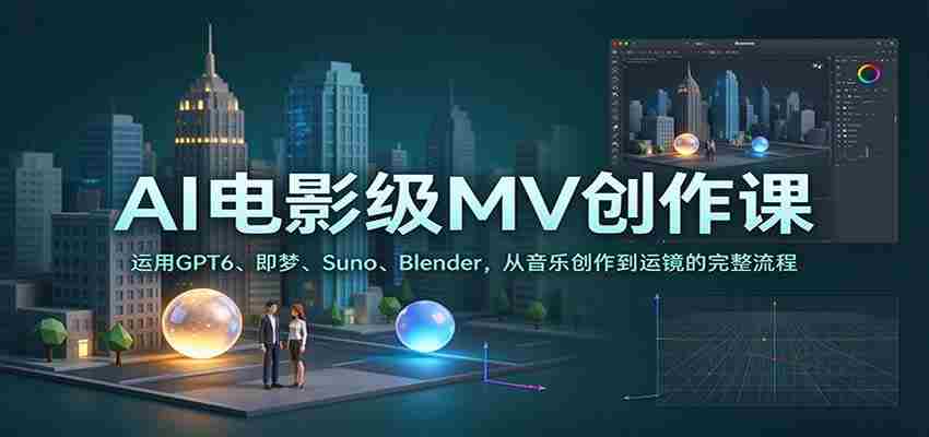 AI电影级MV创作课：运用GPT6、即梦、Suno、Blender，从音乐创作到运镜的完整流程-任任的小木屋 - 热点知汇