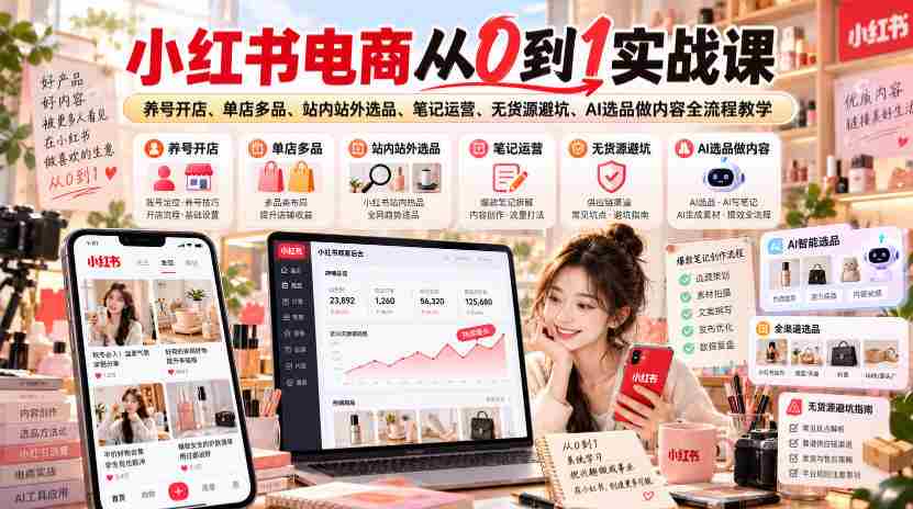 揭秘小红书电商崛起之路：从零开始，打造爆款笔记，掌握全链路运营技巧-任任的小木屋 - 热点知汇