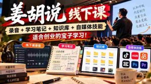 姜胡线下课程精华集锦：录音、笔记、知识库及自媒体技巧，助力创业新锐成长！-任任的小木屋 - 热点知汇