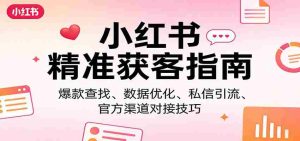 小红书精准获客指南：爆款查找、数据优化、私信引流、官方渠道对接技巧-任任的小木屋 - 热点知汇