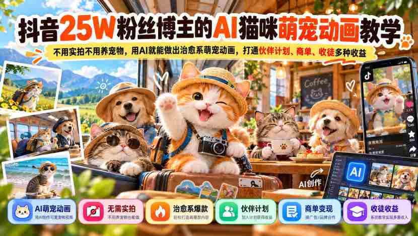 AI助力抖音达人打造25万粉丝萌宠动画：无需实拍与养宠，一招解锁商业盈利新路径-任任的小木屋 - 热点知汇