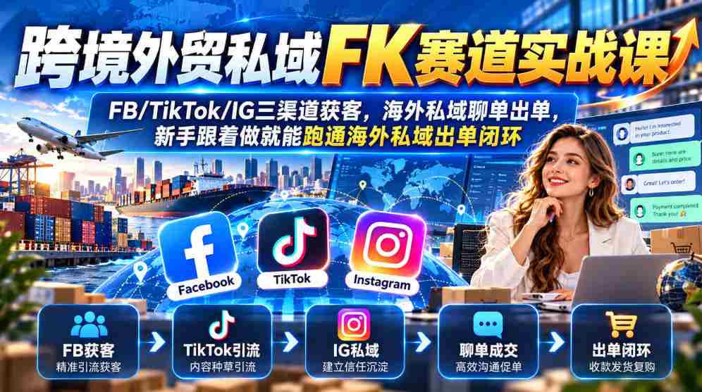 实战攻略：征战跨境电商私域市场，掌握FB、TikTok、IG多平台吸粉技巧，轻松实现海外私域订单转化全链路-任任的小木屋 - 热点知汇