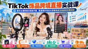 TikTok饰品跨境直播实战课,新手主播照着念就能开播,跑通海外饰品从获客到成交收款的完整闭环-任任的小木屋 - 热点知汇