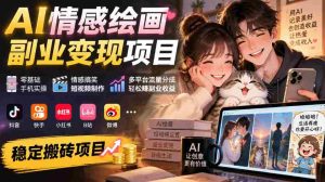 手机操作轻松入门,AI情感绘画副业攻略:搞笑短视频制作,多平台流量分红,副业收益稳赚不赔-任任的小木屋 - 热点知汇