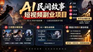 AI赋能短视频创作：民间故事新领域，多平台共享流量，三视图分镜教学，精选方案助力副业收益倍增-任任的小木屋 - 热点知汇