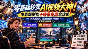 从菜鸟到视频制作达人：AI助力，电影质感作品轻松达成，接单赚钱不求人！一学即会，零技术门槛！【独家双语讲解-任任的小木屋 - 热点知汇