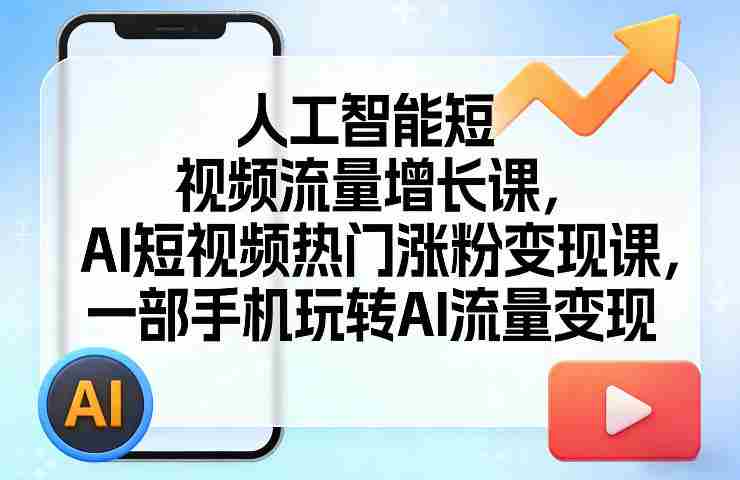 人工智能短视频流量增长课，AI短视频热门涨粉变现课，一部手机玩转AI流量变现-任任的小木屋 - 热点知汇