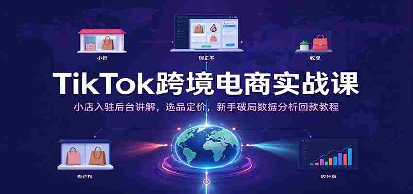 TikTok跨境电商实战课：小店入驻后台讲解，选品定价，新手破局数据分析回款教程-任任的小木屋 - 热点知汇