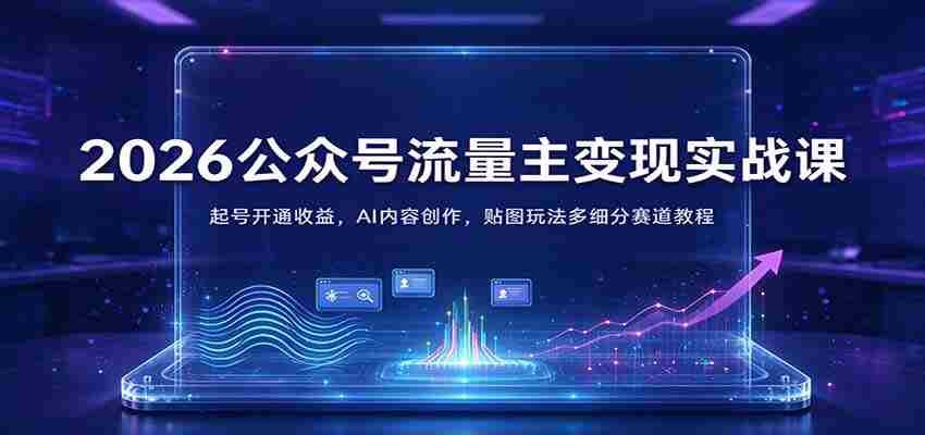 2026公众号流量主变现实战课：起号开通收益，AI内容创作，贴图玩法多细分赛道教程-任任的小木屋 - 热点知汇