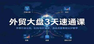 外贸大盘3天速通课:外贸行业认知,B2B/B2C解析,选品流量落地SOP教学-任任的小木屋 - 热点知汇
