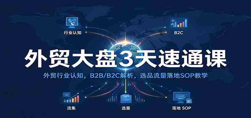 外贸大盘3天速通课：外贸行业认知，B2B/B2C解析，选品流量落地SOP教学-任任的小木屋 - 热点知汇