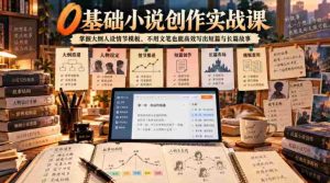 0基础小说创作实战课｜掌握大纲人设情节模板，不用文笔也能高效写出短篇与长篇故事-任任的小木屋 - 热点知汇
