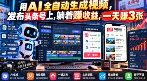 AI技术助力,轻松一键生成热门视频,入驻头条号躺赚收益,日入千赚不再是梦-任任的小木屋 - 热点知汇