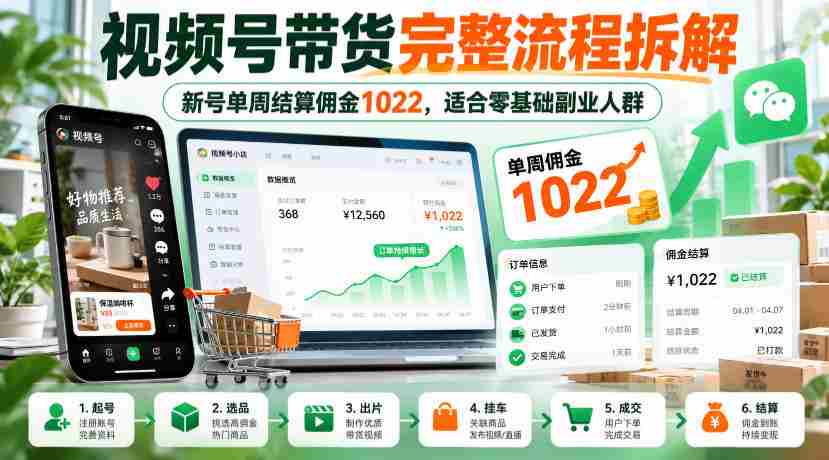 揭秘视频号带货全攻略:新手一周轻松赚千,副业新选择!-任任的小木屋 - 热点知汇