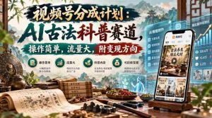 AI古法科普热潮来袭,视频号分成新玩法,操作便捷流量丰,揭秘盈利新路径-任任的小木屋 - 热点知汇