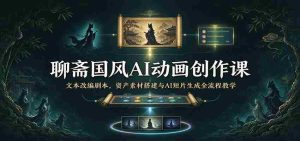 聊斋国风AI动画创作课：文本改编剧本，资产素材搭建与AI短片生成全流程教学-任任的小木屋 - 热点知汇