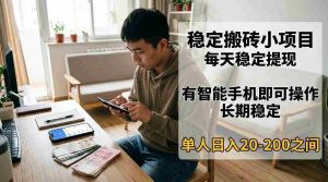 稳定搬砖小项目，每天稳定提现，有智能手机即可操作-任任的小木屋 - 热点知汇