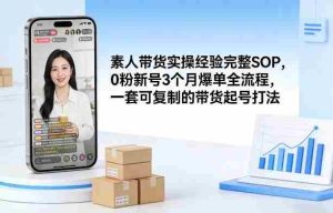 素人短视频带货实操经验完整SOP，0粉新号3个月爆单全流程，一套可复制的带货起号打法-任任的小木屋 - 热点知汇