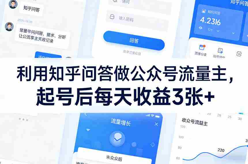 利用知乎问答做公众号流量主,起号后每天收益3张+-任任的小木屋 - 热点知汇