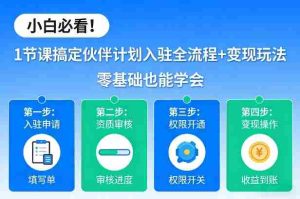 小白必看！1节课搞定伙伴计划入驻全流程+变现玩法，零基础也能学会-任任的小木屋 - 热点知汇