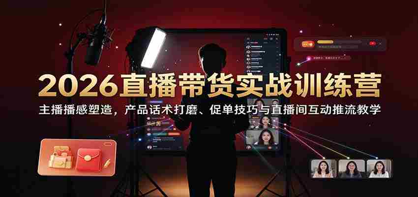 2026带货直播实操班：打造主播魅力，精进话术策略，解锁成交秘诀及直播间引流互动技巧-任任的小木屋 - 热点知汇