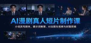 AI漫剧真人短片制作课：小说改写剧本，提示词推理、AI出图生视频与封面剪辑-任任的小木屋 - 热点知汇