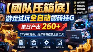 独家揭秘:顶级团队亲制游戏自动搬砖外挂,日收益超260,坚守7年精心维护,附完整攻略及工具包-任任的小木屋 - 热点知汇