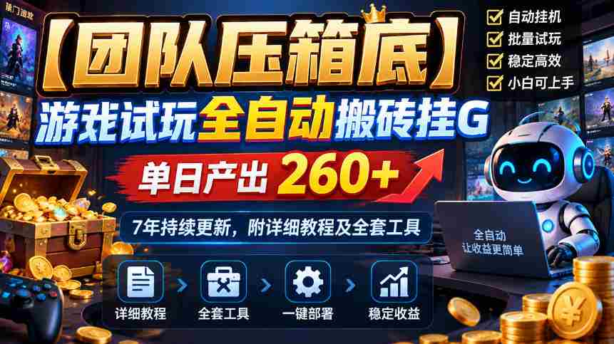 独家揭秘：顶级团队亲制游戏自动搬砖外挂，日收益超260，坚守7年精心维护，附完整攻略及工具包-任任的小木屋 - 热点知汇