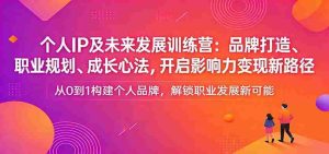 个人IP及未来发展训练营：品牌打造、职业规划、成长心法，开启影响力变现新路径-任任的小木屋 - 热点知汇